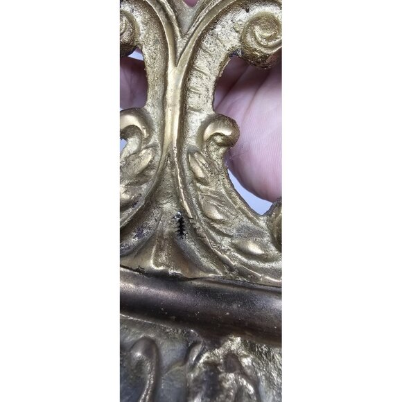 **$OLD**Vanity Makeup Mirror Pic Frame Antique MCM Brass Swivel 15" *No Mirror - Picture 4 of 10